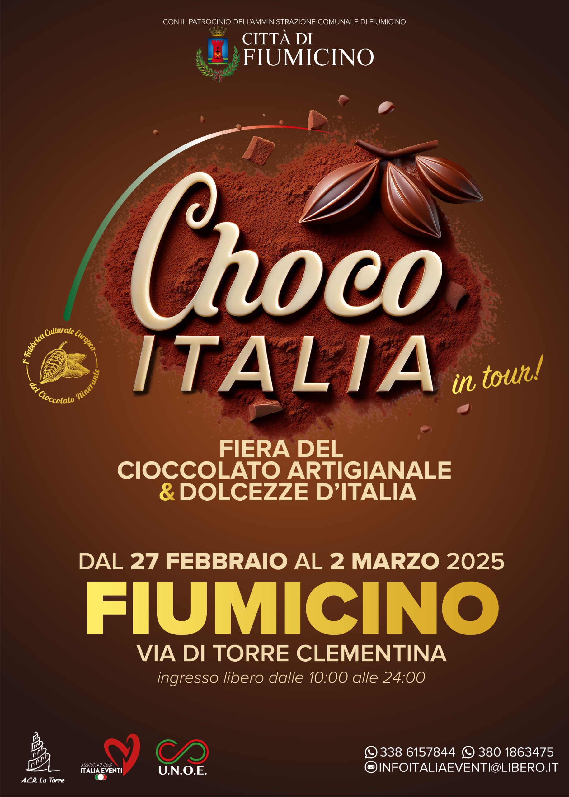 Dal 27 febbraio al 2 marzo "Fiera del cioccolato artigianale e dolcezze d’Italia Choco Fiumicino” 