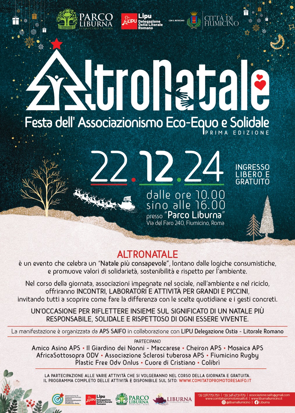 22 dicembre - Festa "Altro Natale" al Parco della Liburna