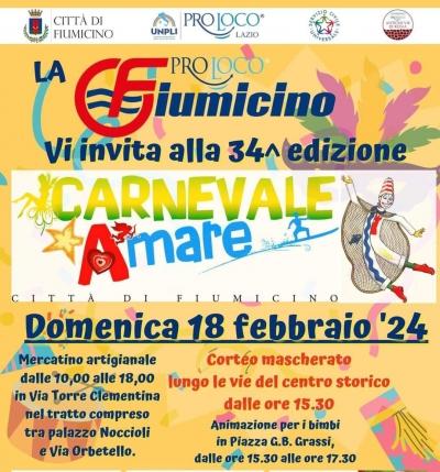 Domenica 18 febbraio 34esima edizione del "Carnevale A mare" di Fiumicino.