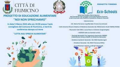 5 Marzo Conferenza Stampa  per la presentazione del Progetto "NOI NON SPRECHIAMO"