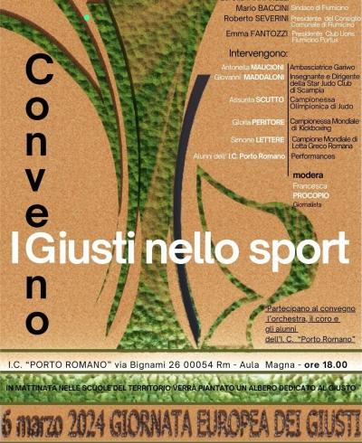 “Giornata europea dei Giusti”: Convegno “ I Giusti nello sport”