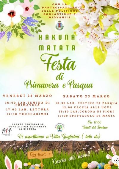 22 e 23 marzo Festa di Primavera e Pasqua a Villa Guglielmi.