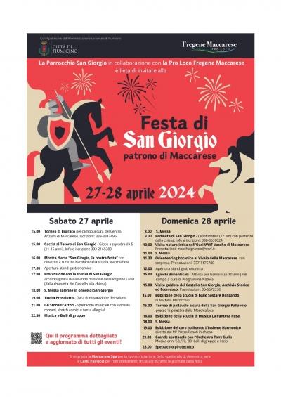 Festa di San Giorgio patrono di Maccarese” Sabato 27 e Domenica 28 aprile.