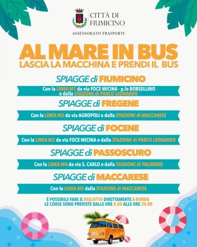 Raggiungi le Spiagge di Fiumicino con "Al mare in bus": servizio attivo dal 15 Giugno