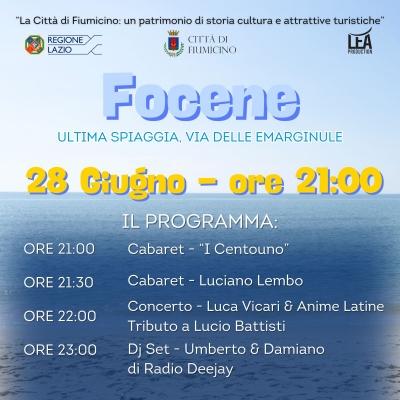 Focene - Il 28 giugno allo  stabilimento “L' Ultima Spiaggia” musica e cabaret