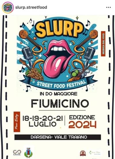 Fiumicino -  Dal 18 al 21 luglio, in Darsena, "Slurp- Festival dello Street Food"