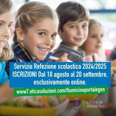 Servizio refezione scolastica iscrizioni anno 2024/25