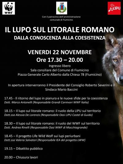 "Il lupo nel litorale romano, dalla conoscenza alla coesistenza": incontro pubblico per conoscere e convivere con il lupo