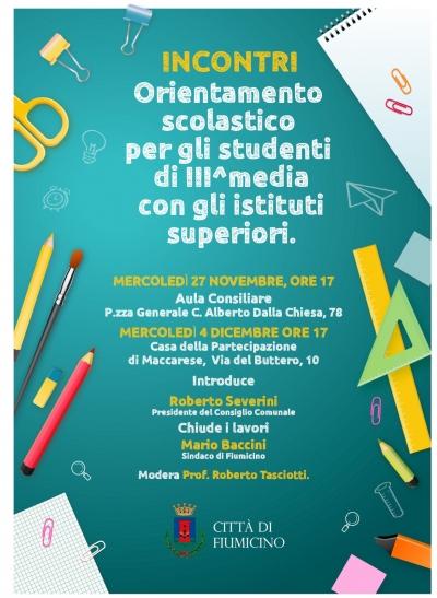 Comune di Fiumicino - Incontri di orientamento scolastico per gli studenti di III^media